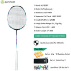 ALP ZJ2.0 Pro 4U 85g 100% Carbon Fiber + Titanium Alloy Badminton Racket Ultra-light Sports Equipment Racket Badminton Training