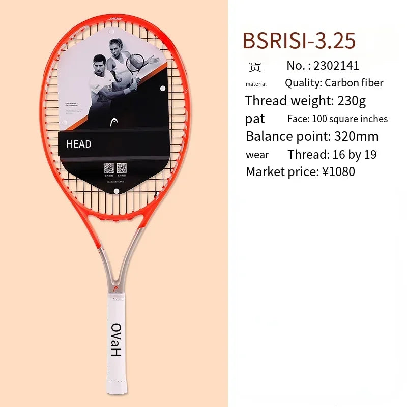 HEAD 2026 New Carbon Tennis Racket for Men Women Tenis Raquete Blue