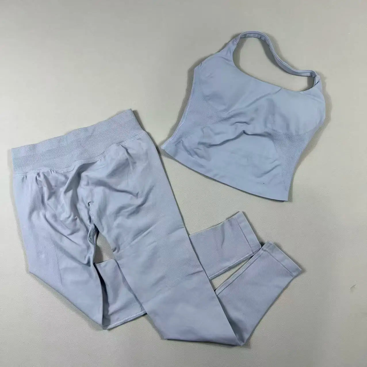 NO LOGO Yoga outfit sports Impact gym set Halter Top and leggings pant sets Backless halterneck High stretch sportswear