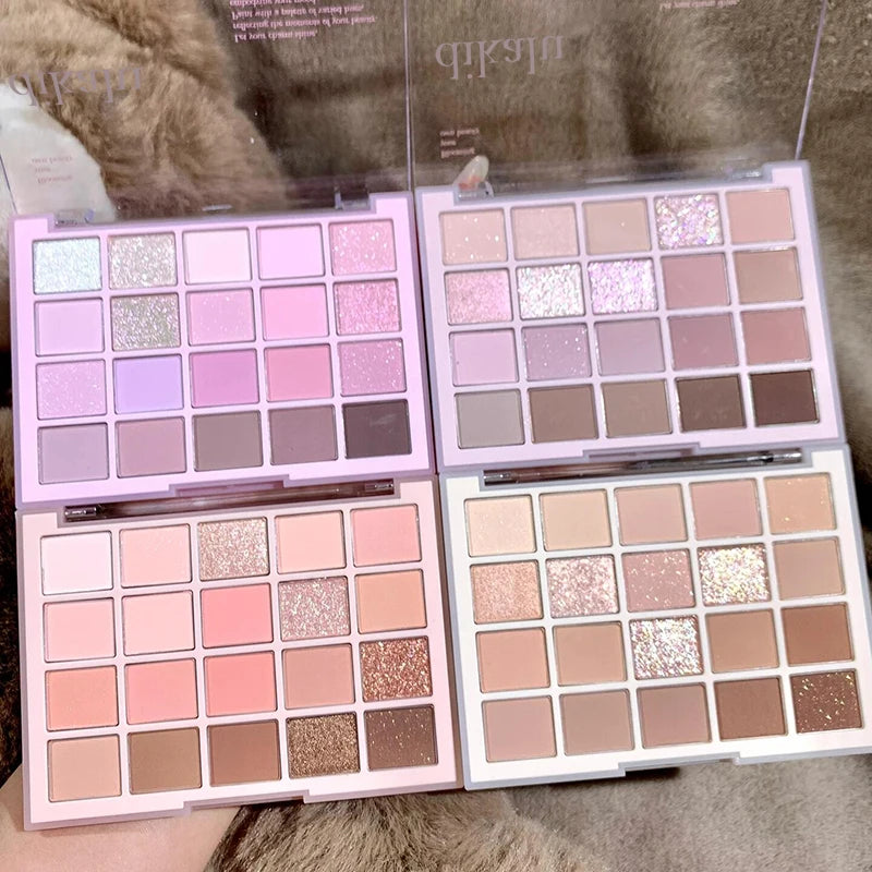 DIKALU 20-Color Korean Low Saturation Eyeshadow Tray Matte Waterproof Brown Pink Eye Shadow Palette Long-lasting Daily Makeup