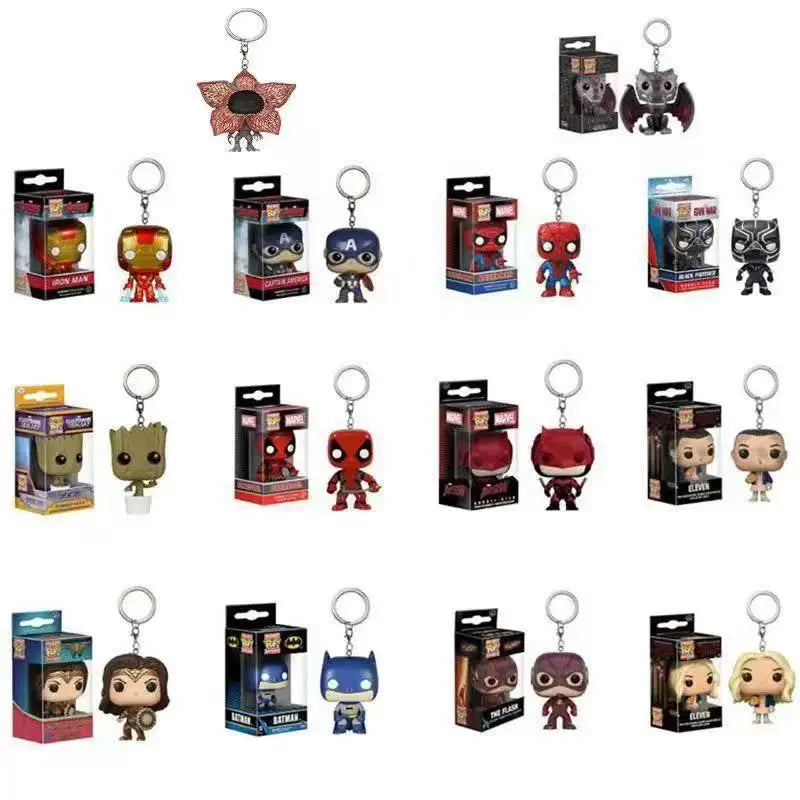 Funko Pop Iron Man Spider-Man Black Panther Captain America Toy Pendant Peripheral Keychain Boy Birthday Gift Christmas Gift Main image