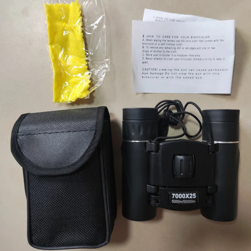 Powerful Long Range Binoculars Monocular Telescope Folding Portable BAK4 FMC Optics Jumelles for Outdoor Camping Hunting Concert