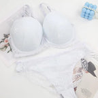 DaiNaFang Sexy Bras Set Green Black Beige Red White Purple Lace Bow Floral Underwear For Women Plus Size Lingerie