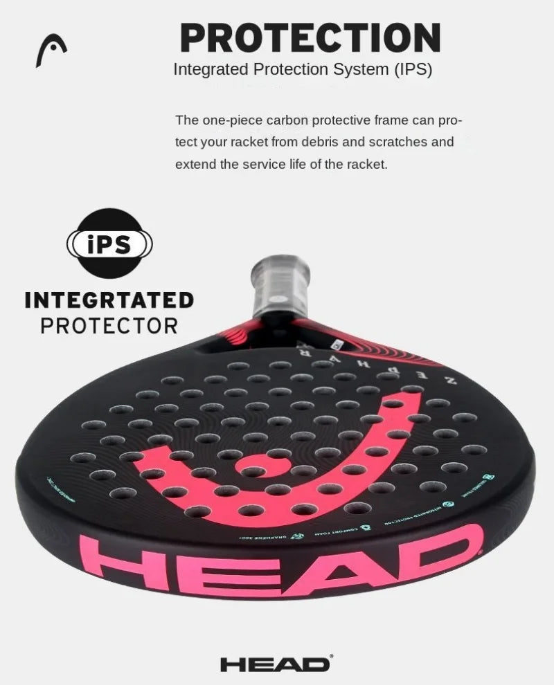 Genuine HEAD Tennis Padel Rackets ZEPHYR Series Carbon Fibre EVA Memory Flex Foam Core Padel Tennis Racquets Lightweight