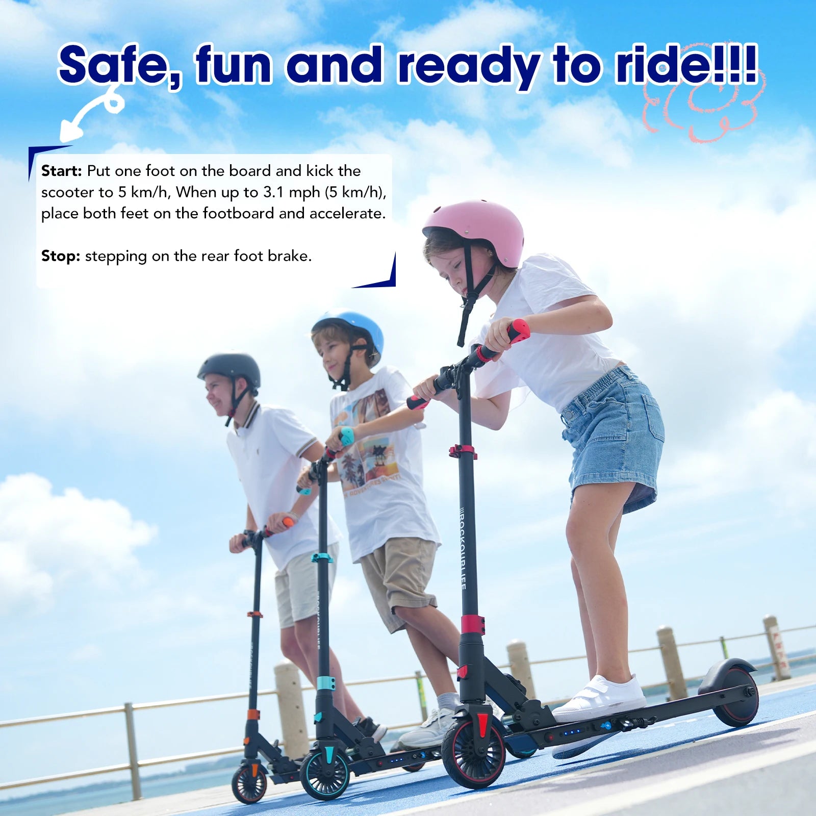 RCB R15 electric Scoot for children 8-16 years old, for children, for 8 kg, foldable, Double brake system, Max 16KM range