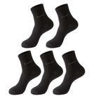 5Pairs/Men Bamboo Socks Comfortable Breathable Casual Business Men's Crew Socks High Quality Antibacterial Mid-calf SocksEU39-45