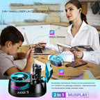 Magnetic 3-in-1 Bluetooth Speaker with Earbuds, Phone Stand,RGB Light, Portable Wireless Headset for iPhone/Android
