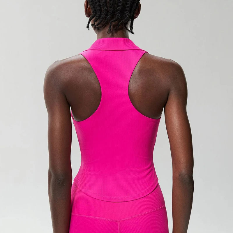Sleeveless Fitness Yoga Shirt Women Summer Slim Fit V-Neckline Gym Running Top Breathable Quick Dry Sportswear Workout Clothes Secondary image