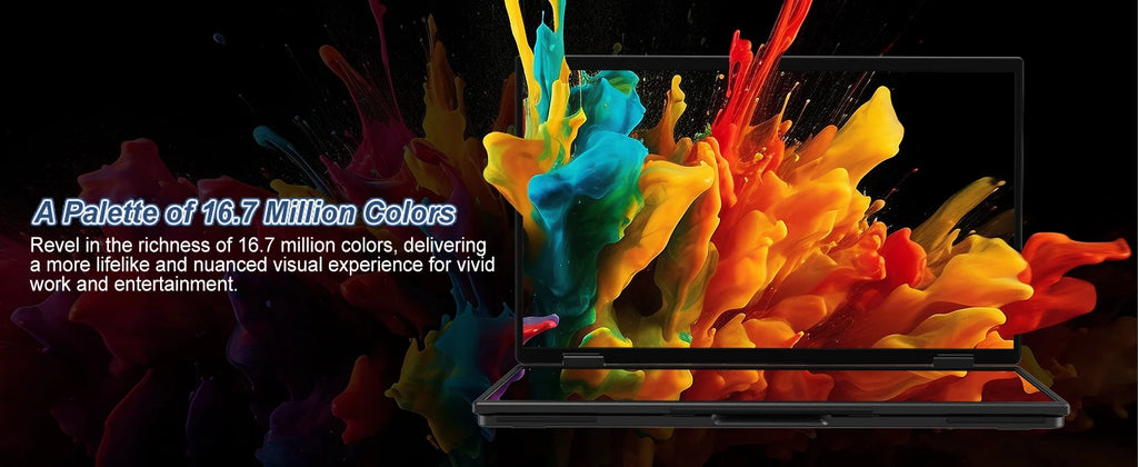 UPERFECT Delta 15.6" Dual Portable Monitor For Laptop Screen Extender 1080P HDR 360° Folding Stacked with Stand For Laptop PC