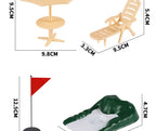 Mini Golf Toy Set, Desktop Indoor Golf Game with Course Cloth & Clubs, Interactive Family Sport Game for Kids Adults