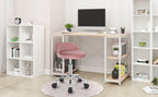 WOLTU Swivel Office Stool with Wheels Height Adjustable Computer Chair With Low Backrest Work  Roller Rocker Dressing Stool