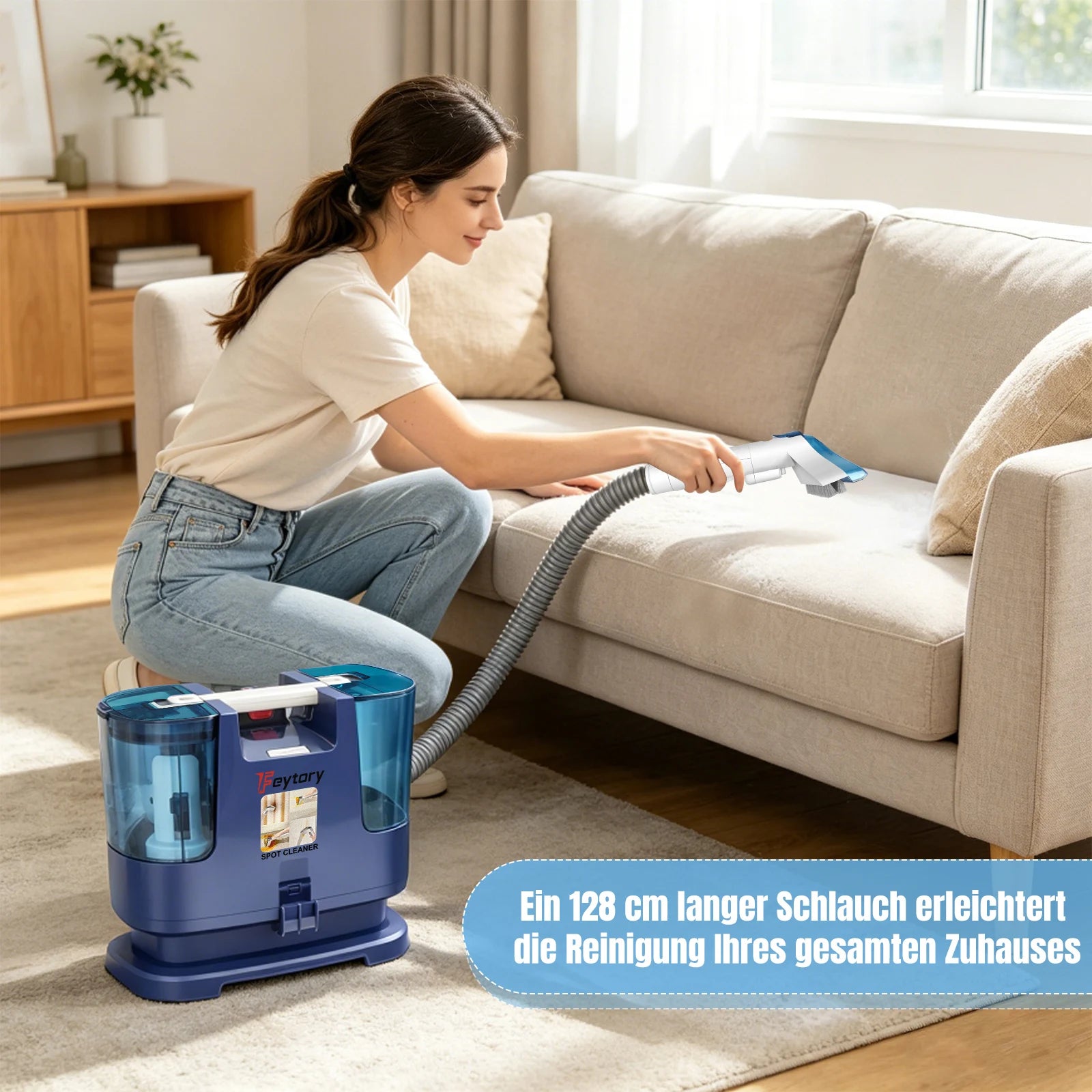 BRIEFNESS Cordless Upholstery Cleaner,2 Batteries, Stain Remover for Sofa,Mattress & Car Seat,Deep Pet Stain Removal for Fabric Main image