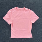 Solid color women's soft breathable yoga short-sleeved comprehensive training tight T-shirt with exposed belly button fitness sh