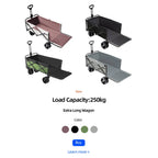 Large Weight Capacity Heavy Duty Wagon Cart Folding Wagon for Outdoor Garden Beach wagon Camping Equipment with Cup Holders