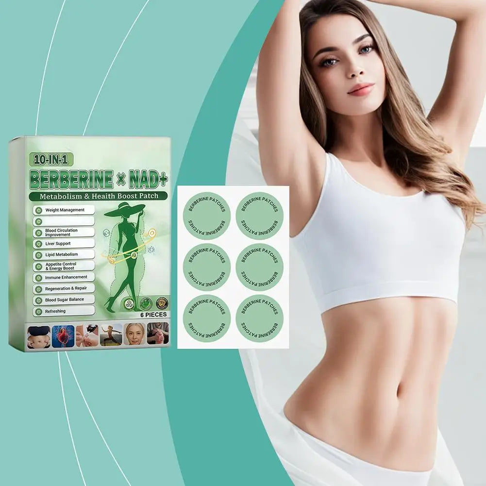 Berberine Patch Nano Microneedle Patch with Natural Ingredients, Daily Weight Management Body Firming Sticker for Women Men