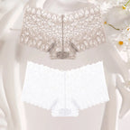 FINETOO 2Pcs Lace Four Shorts Women Low-Rise Panties Floral Underwear S-XL Girls Sexy Panties Ladies Lace Underpants Lingerie