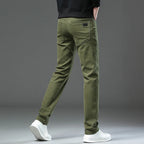 2026 98% Cotton Elastic Cotton Jeans Men's Spring Slim Straight Denim Pants Comfort Large Size Korean Business Casual Trousers