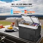 SucceBuy 58 L Portable Car Refrigerator Car Refrigerator Fridge Dual Zone Portable Freezer Compressor Cooler for Home, Outdoor