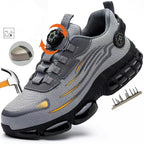 Men's Work Shoes  Rotary Buckle Work Sneakers Protective Shoes Safety Industrial Puncture-Proof Anti-Smash Steel Toe Shoes