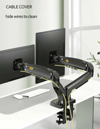 Desktop NB F160 + FP-2 Gas Spring Dual Arm for 17"-27" Monitor Holder + 10"-17" Laptop Support Air Press Mount Stand Load 2-9kg