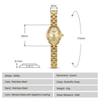 BERNY Gold Watch for Women Ladies Wristwatch Gold Quartz Jewelry Bracelet Set Minimalist Watch Multicolor Small Ladies Watches