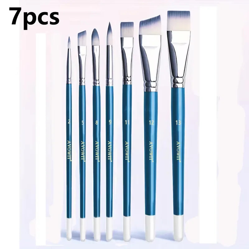 7/11pcs Professional painting brush set, wide and delicate brushes for artistic makeup and design, facial and body art brushes
