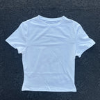 Solid color women's soft breathable yoga short-sleeved comprehensive training tight T-shirt with exposed belly button fitness sh