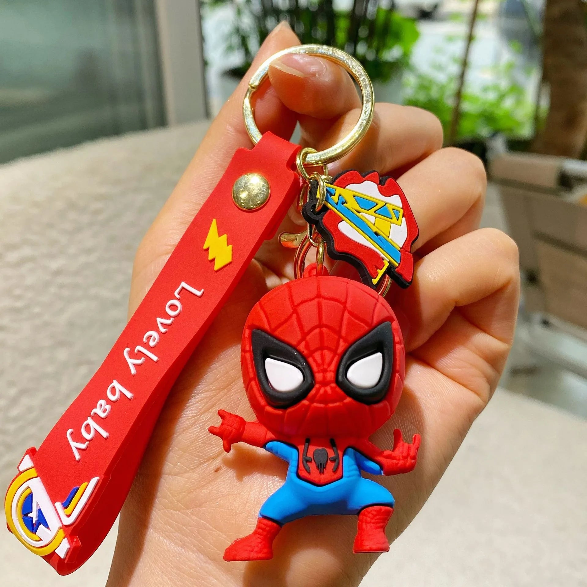 Marvel cartoon Avengers cute silicone doll keychain Spiderman Iron Man Captain America Hulk Thor Batman school bag pendant