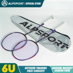 ALP Asura 6U MAX 38LBS G5 Black Badminton Racket Full Carbon Fiber Original Pro Offensive for Teens & Outdoor Sports