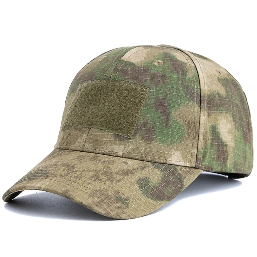 Men's Camouflage Tactical Baseball Cap With 3 Velcro Patches Military Camouflage Hat Cap For Outdoor Jugle Fishing Hiking Caps
