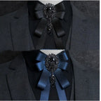 Luxury Ribbon Ribbon Bowtie Rhinestone Handmade Bow Tie Fabric Cloth Art Crystal Neck Tie For Men and Women