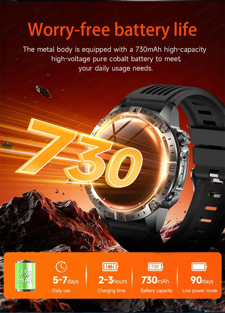 GPS Smart Watch for Men 2G ROM GPS Offline Maps Waterproof Swim Hiking Fitness Tracker Sleep SpO2 Rugged Durable Smartwatch GPS