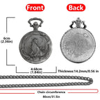 Retro Charm Neutral Handsome Fashion Dragon Carving Quartz Pocket Watch Steampunk Men's and Women's Necklace Pendant Gift