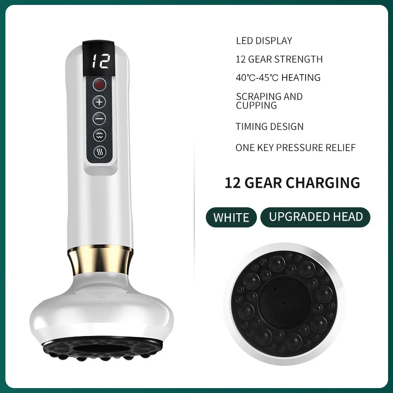 Smart Body Massage Suction Vacuum Cupping Device 6/12 Levels Anti Cellulite Heating Cans Back Guasha Scarping Chinese Meridian