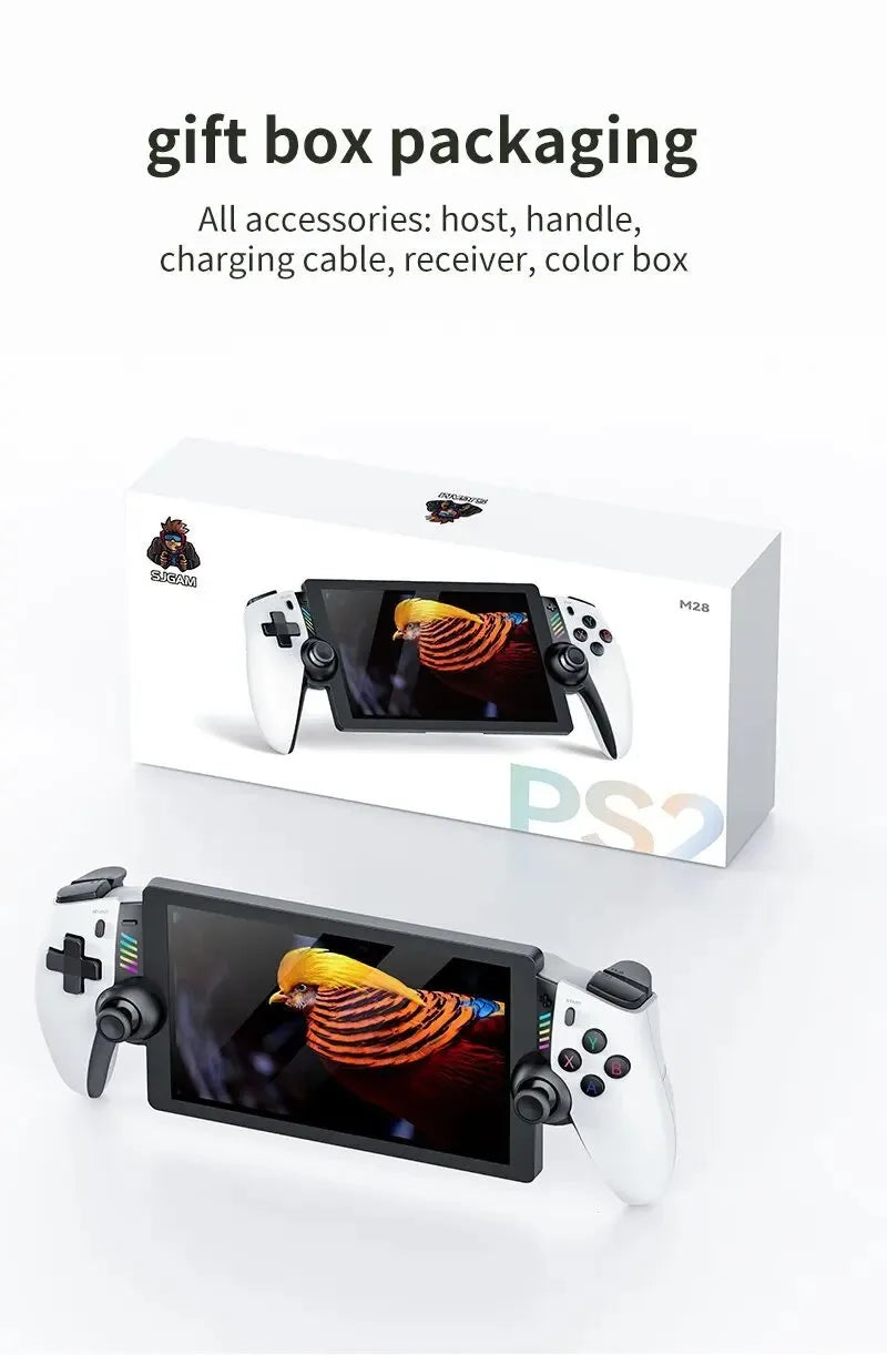 M28 Retro Handheld Video Game Console, 7.1-inch screen, 30+ emulators for PS2/PS1/PSP, 3D dual analog sticks [God of War Classic