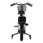 14" Kids Bike Adjustable Children's Bicycle Load 60kg w/Training Wheels+Basket+Backrest Rear Seat for 3-7 Year Old (White/Black)