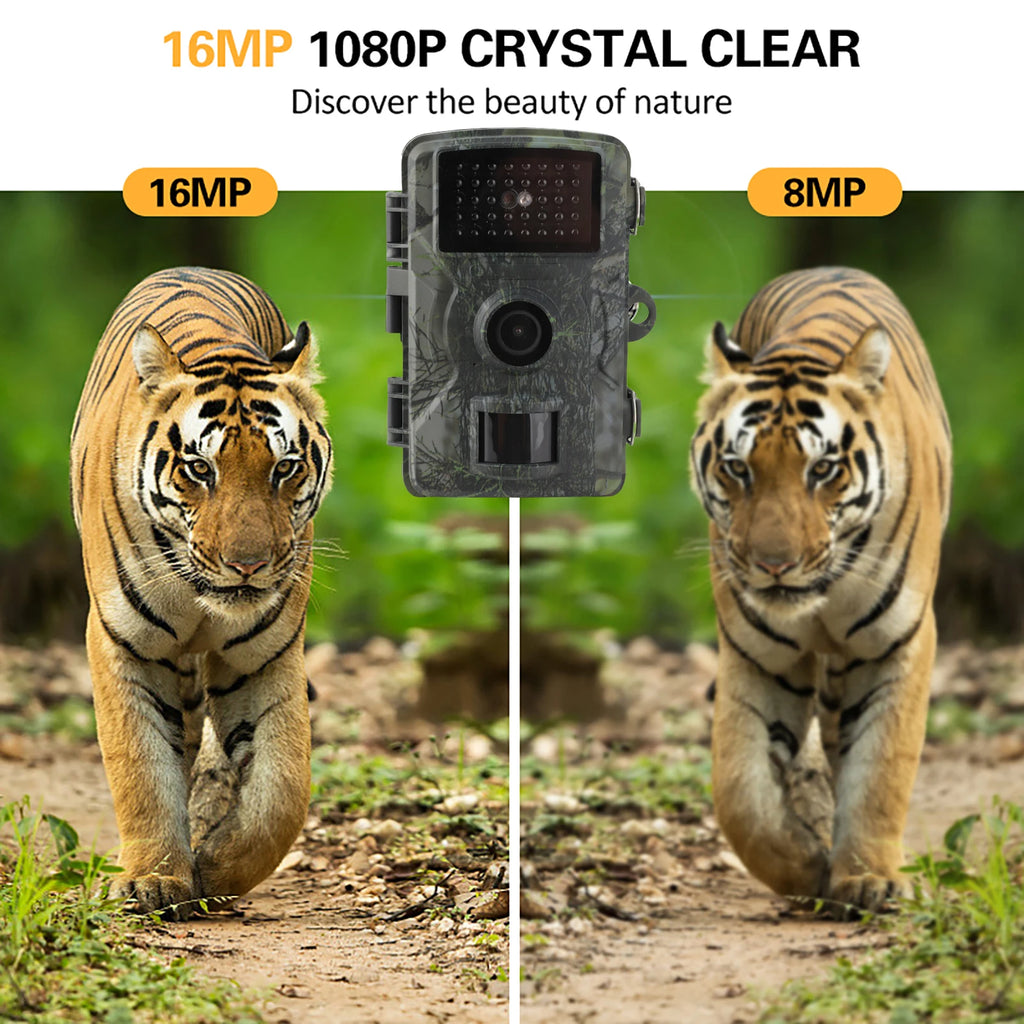 16MP 1080P Wildlife Hunting Trail and Game Camera Motion Activated Security Camera IP66 Waterproof Outdoor Infrared Night Vision