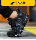 Rotary button new safety shoes for men, anti-impact and anti-piercing work shoes, fashionable men's sports shoes, and safety pro
