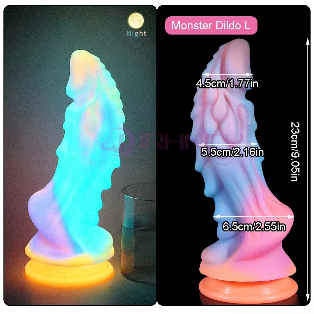 Luminous Animals Dildos Horse Realistic Dog Dildo For Women Horse Penis Monster Dragon Anal Dildos Beautiful Women Men Sex Toys