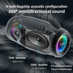 zealot-P12 Speaker 60W Bluetooth Speaker Portable Speaker with 10-Hour Playtime, Portable Handle, for Camping, Party,TWS,AUX