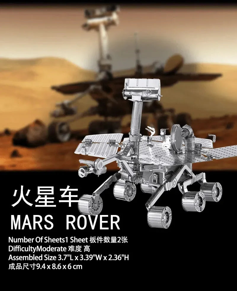 Space Exploration 3D Metal Puzzle Shuttle Hubble Space Telescope Mars Rover Model Toy for Kids Creative Jigsaw Puzzle Gift Toys