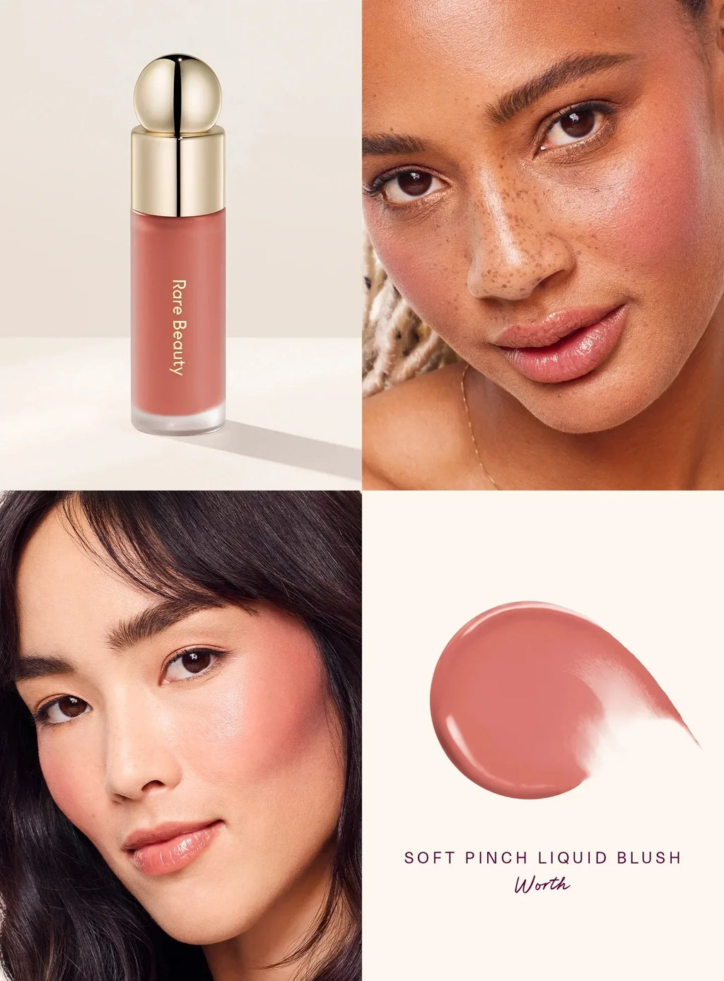 Rare Beauty Melting Cream Blush Makeup Matte Pearlescent Texture Glitter Blush Highlighter Bright nourish moisturize Lip Gloss