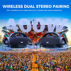W-KING 200W RMS Portable Bluetooth Speakers, Massive Bass Party Boombox IPX7 Waterproof Speaker Large, Loud Outdoor Speaker