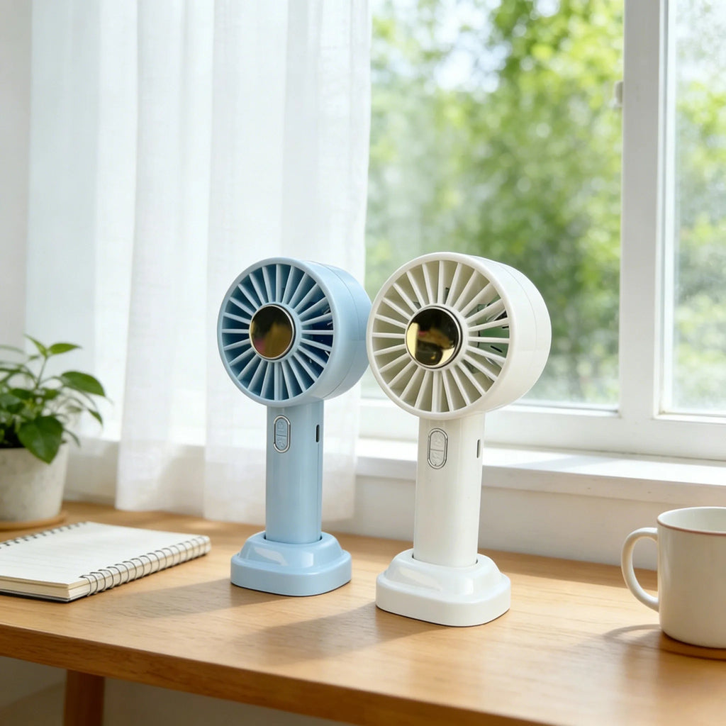 Mini Cooling Fan 3 Speed Portable Summer Refreshing Breeze Ice Pack 1800mAh Rechargeable Personal Air Conditioner