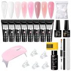24PCS/Set 20ml Poly Naili Extension Gel  Kit Mini UV Lamp Sealer With Base Top Coat Professional Poly UVNail Gel Kit Starter Kit