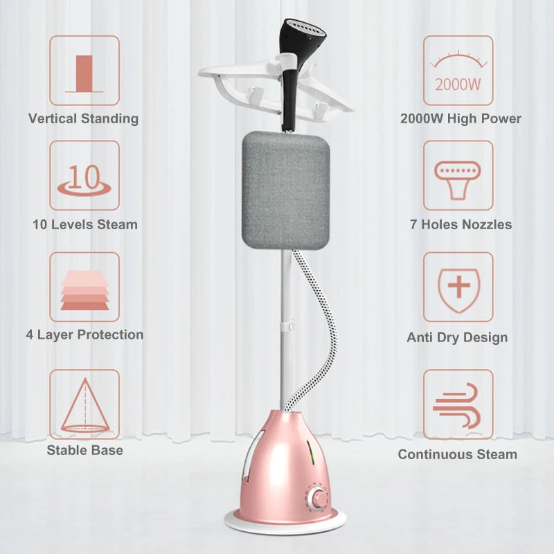 2 In 1 Professional Ironing Clothes Steamer Garment Steamer Fast Heat Steam Ironing Machine For Fabric Pure Silk Woolens Cotton Secondary image