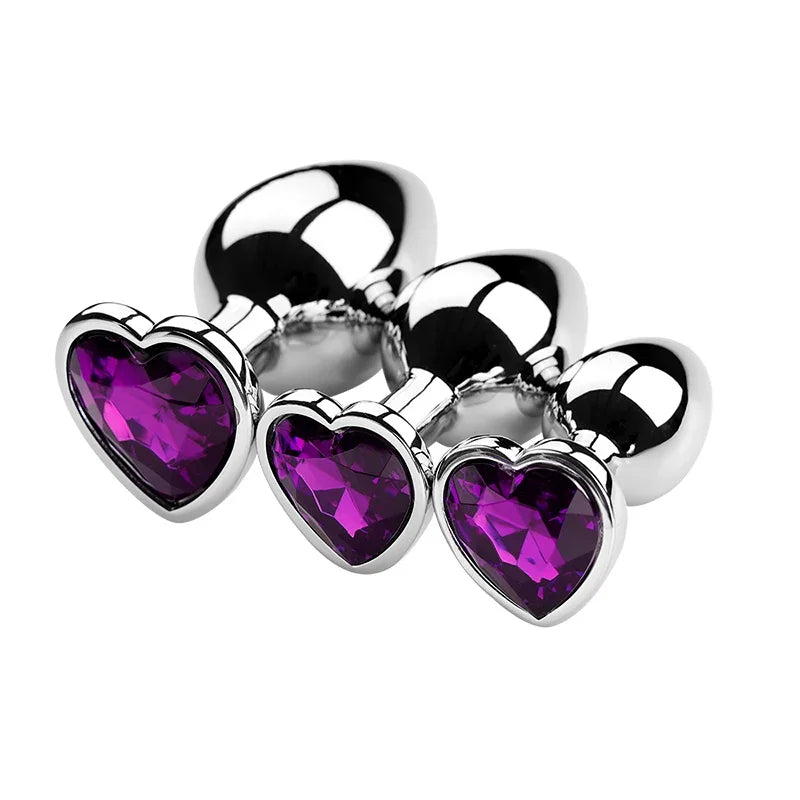 Metal Anal Plug for Women Men Couples Butt Plug Butt Toy Adult Game Masturbator Anal S/M/L Diamond Sex Toy for Adult Products