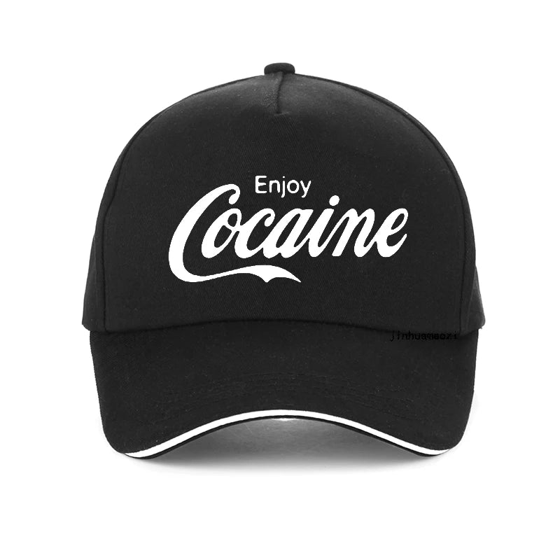 funny Enjoy Cocaine men cap Fashion women new summer sun hat Causal Unisex Outdoor Fishing hunting baseball caps