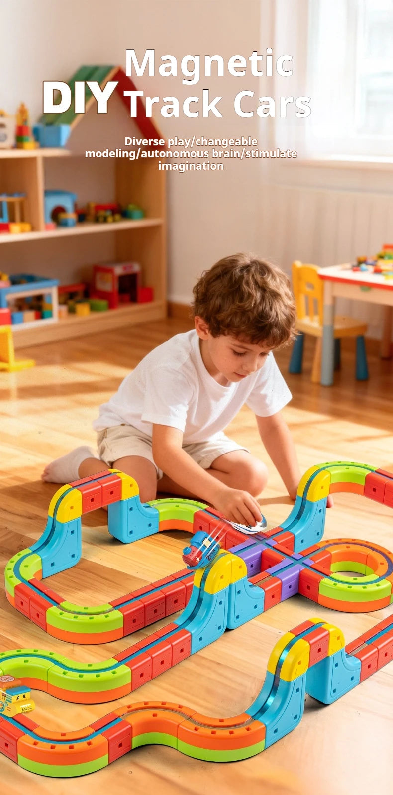 Electric Magnetic Levitation Train Set for Kids - Anti-Gravity DIY Assembly Magnetic Assembly Track Educational Toy for Boys
