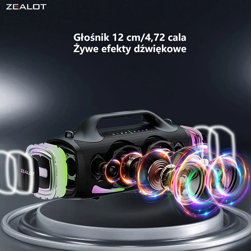ZEALOT S79 Bluetooth Speaker 100W Portable Subwoofer HiFi Dual Pair Fast Charge 24000mAh Battery